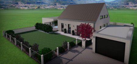 3D-Rendering einer Gartenplanung
