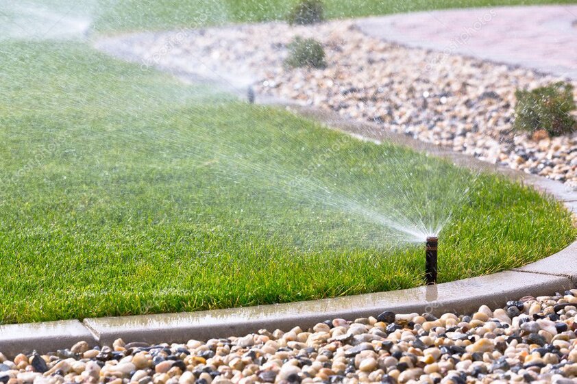 Bewässerungssprinkler im Garten